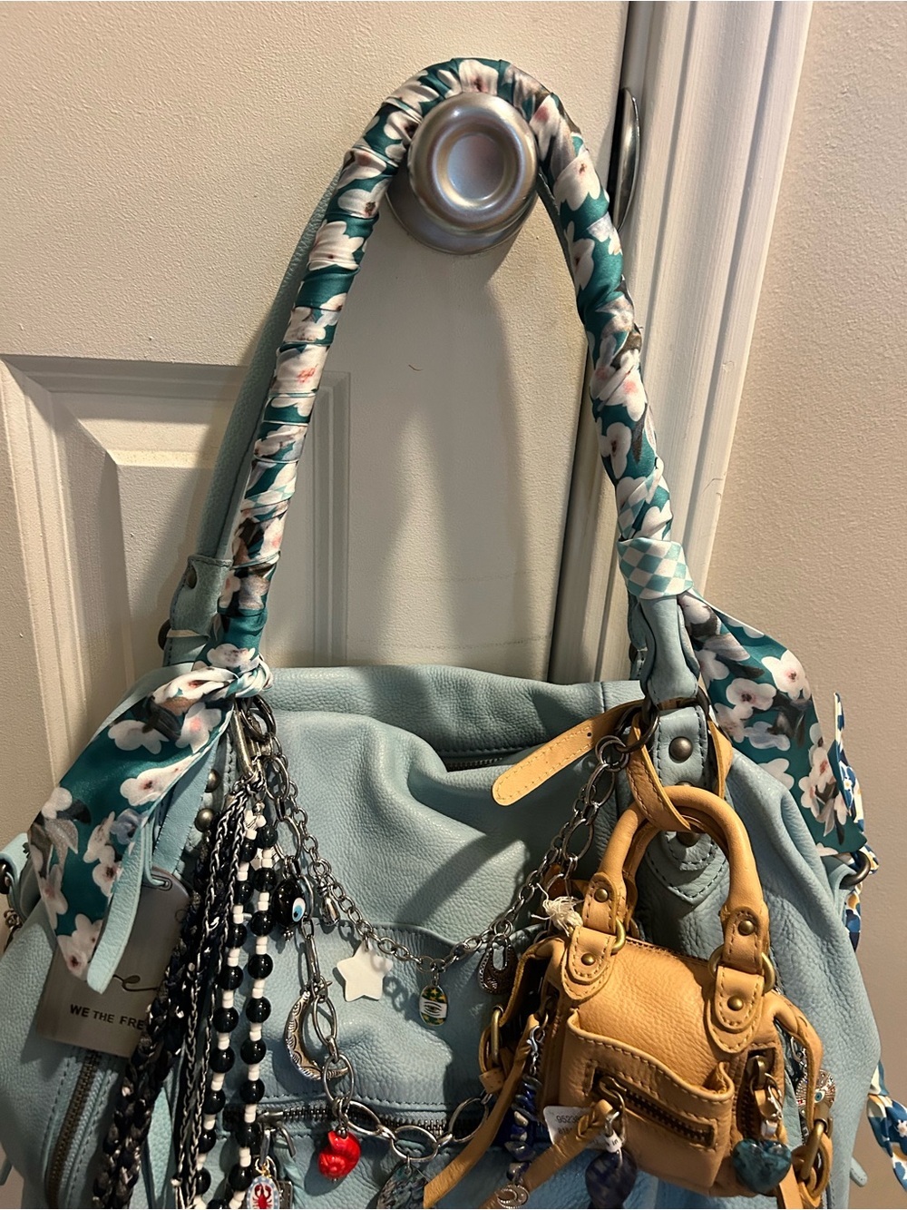 LIKE NEW We The Free Emerson Tote Washed Sail-Micro Emerson-Charms & Scarves - Picture 3 of 16